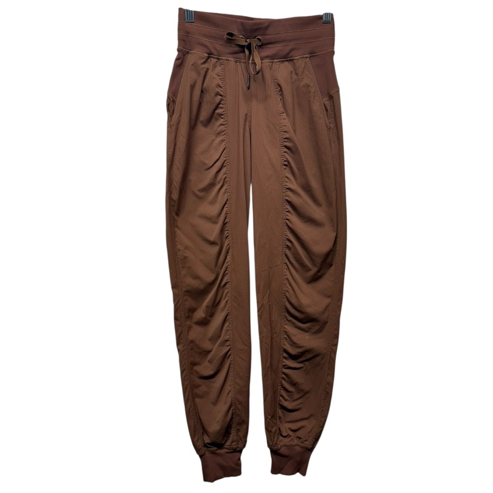 Lululemon Dance Studio Mid Rise Jogger Pants Womens Sz 0 Brown Yoga Gym Athletic
